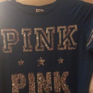PINK (blue) sparkly shirt
